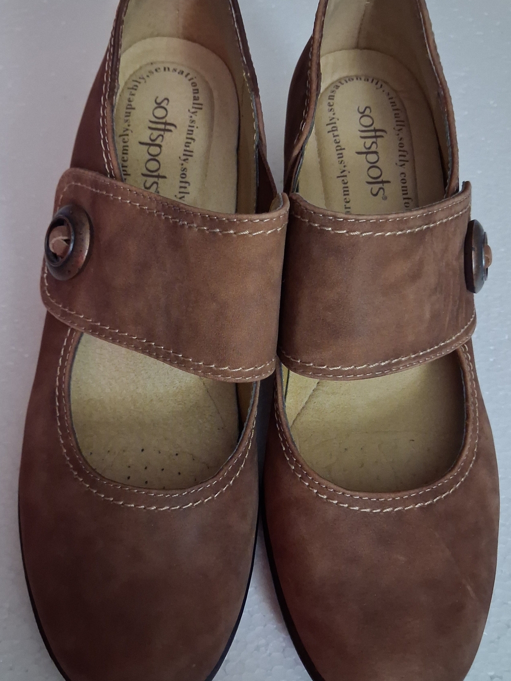 Softspots Brown Mary Jane Strap Shoes for Women